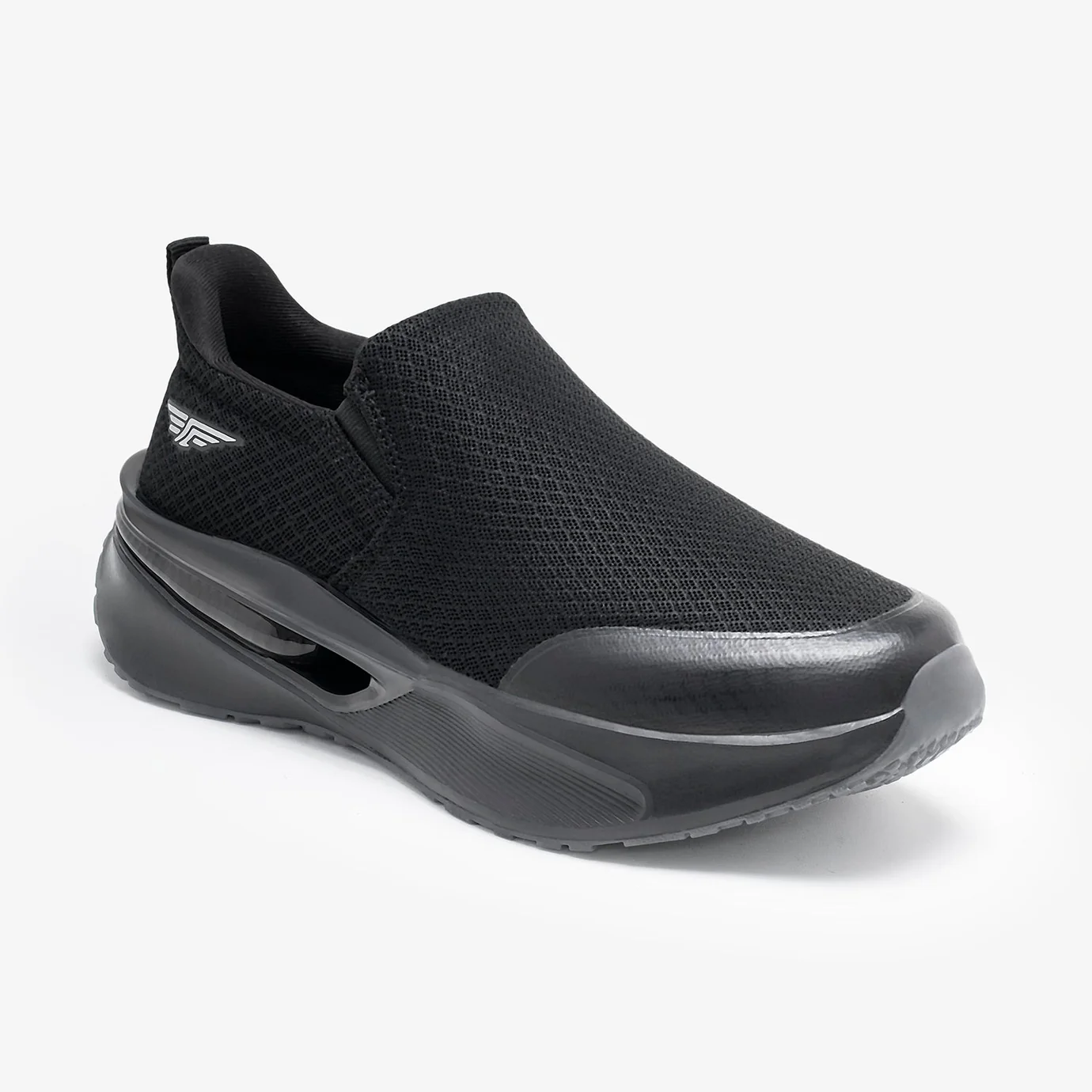 Step Into Effortless Comfort Red Tape Walking Slip-On Shoes for Men in Full Black